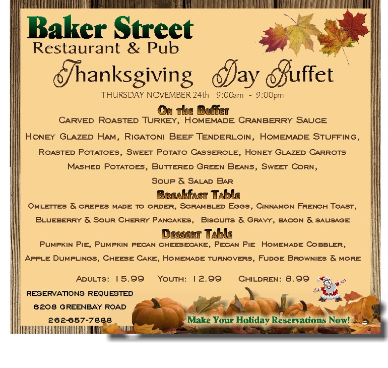 Baker Street Restaurant and Pub in Kenosha, WI