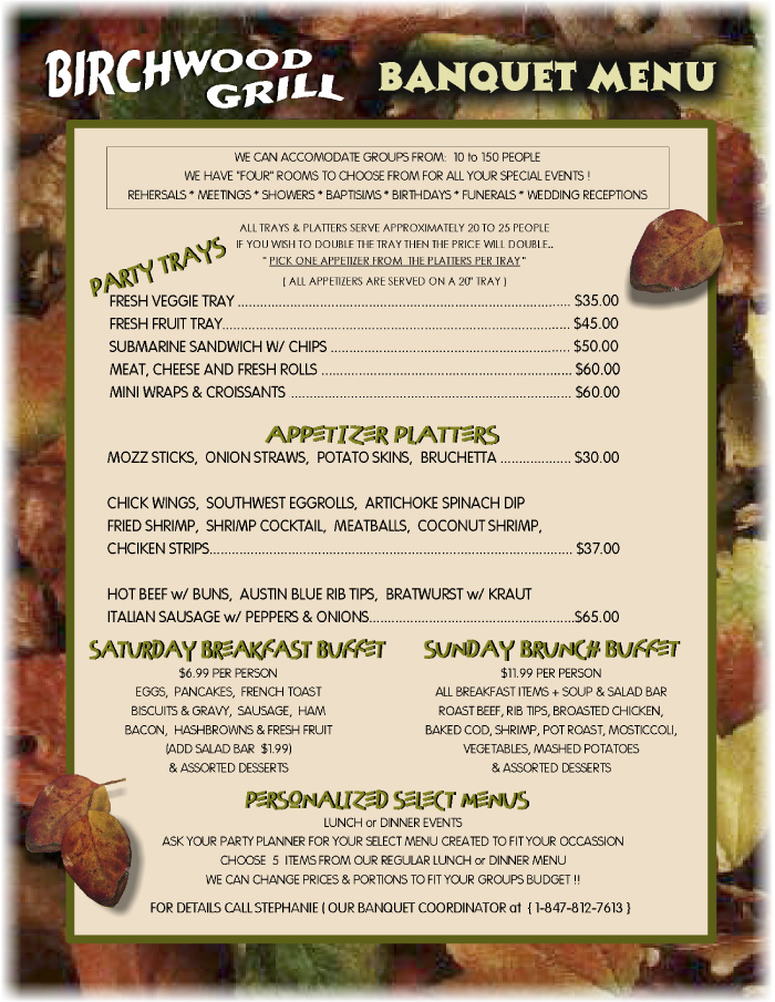 Banquet Menu